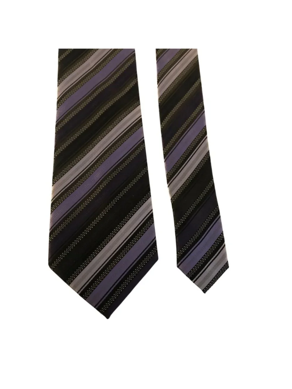 Ziggurat Purple Black Striped Tie Accessory Office Mens Necktie Work Formal Gift
